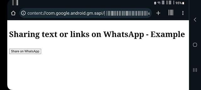 sharing link message on whatsapp example